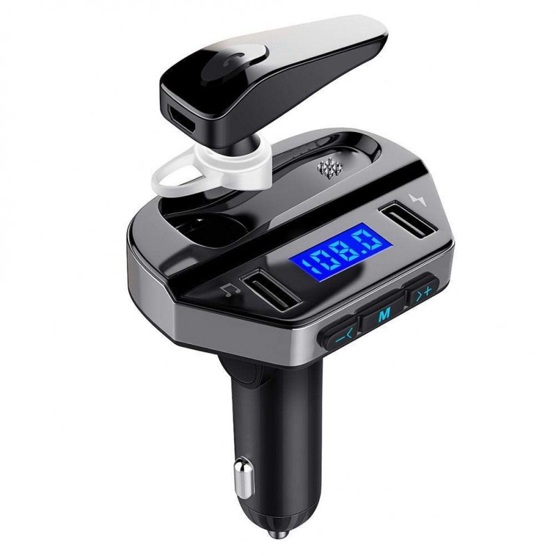 Bluetooth Φορτιστής Αυτοκίνητου 2 USB - Hands Free Car Kit FM 